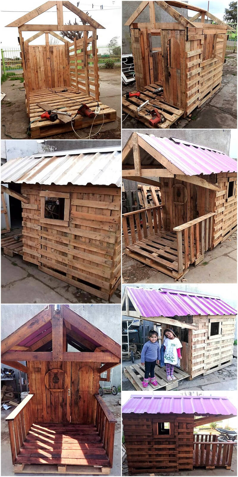 diy pallets made kids playhouse