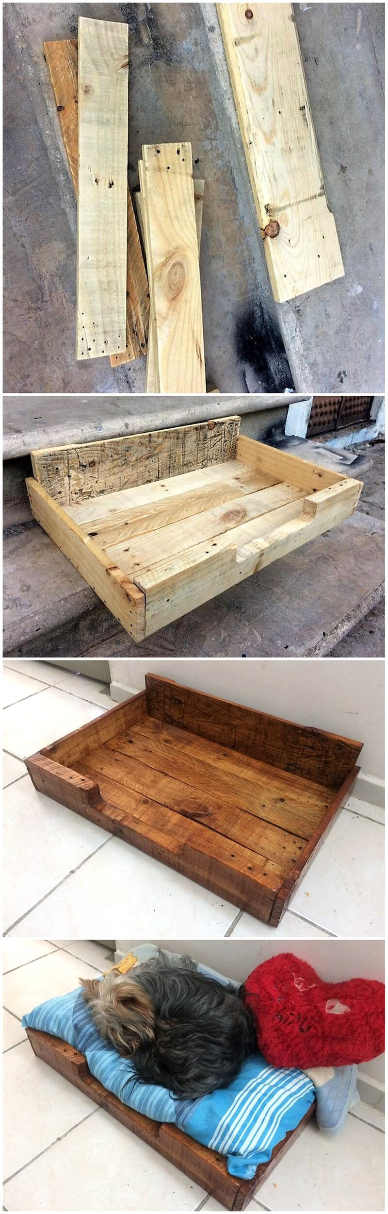 diy wooden pallets dog bed