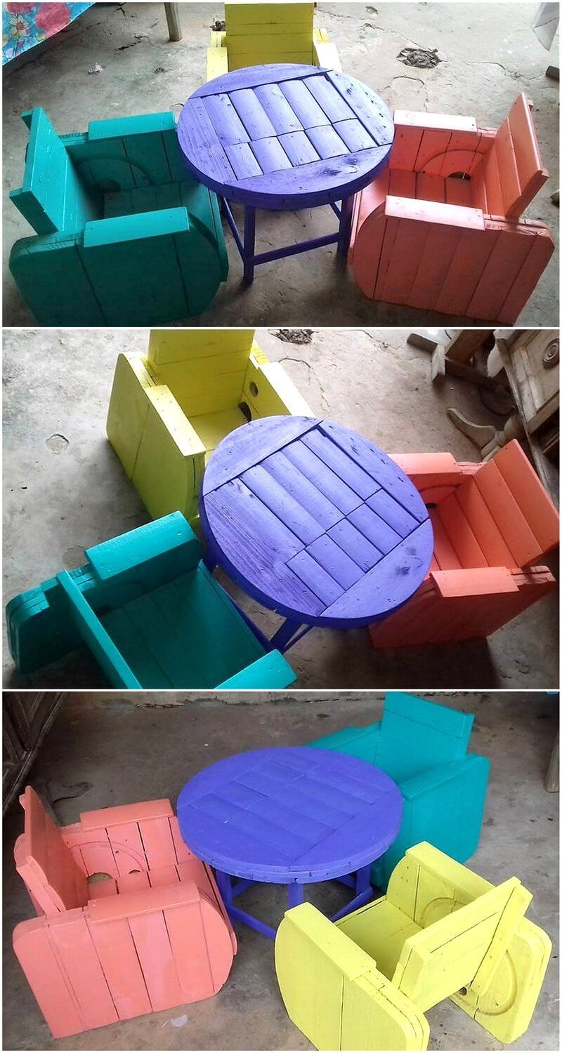 pallet cable reel patio furniture set