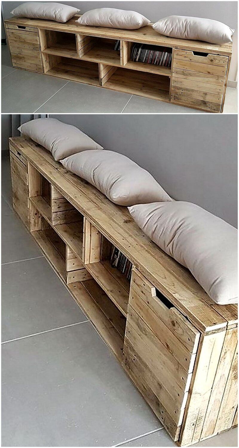 pallet entryway table bench