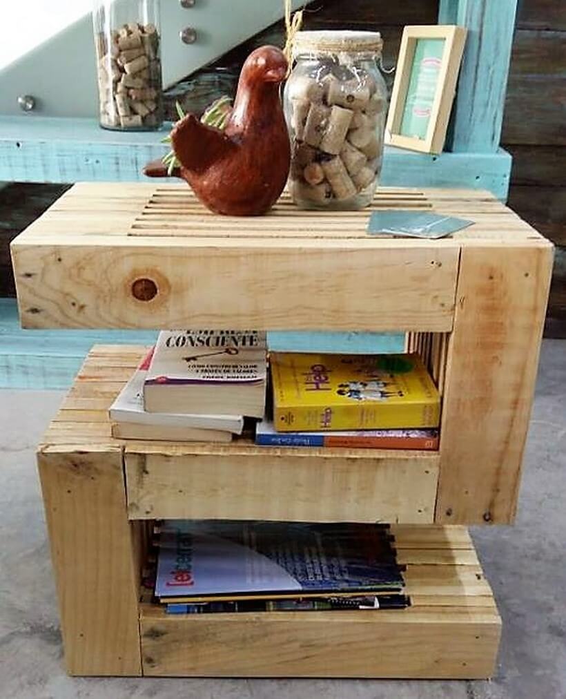 pallet sofa side table idea