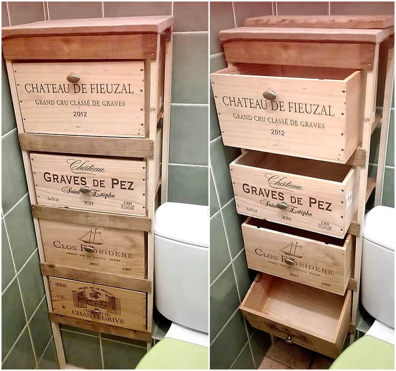 pallet toilet drawers set