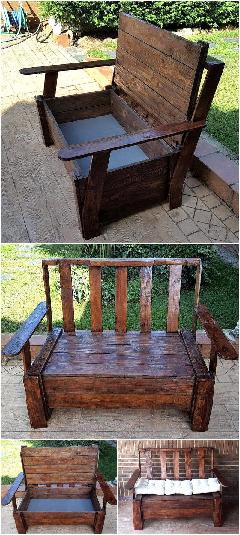 pallets bench with storage