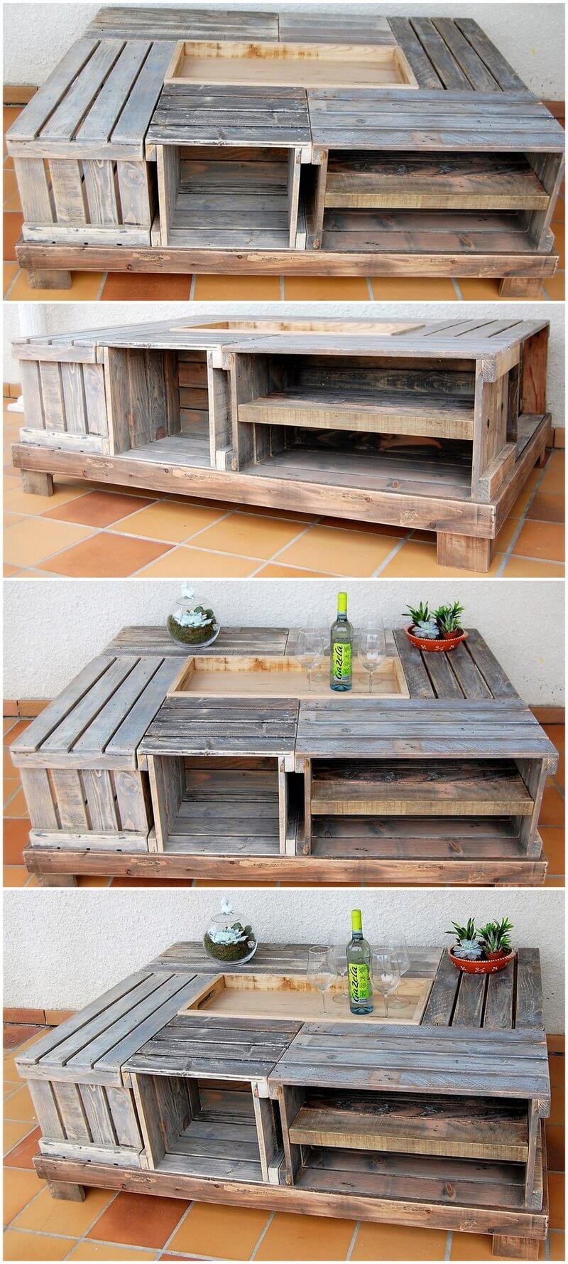 pallets fruit crates table plan