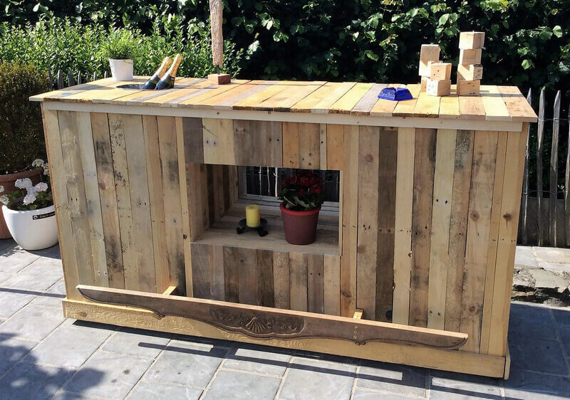 pallets wood garden bar