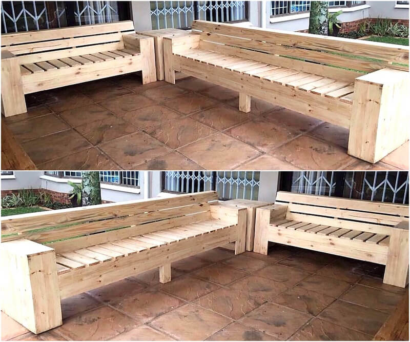 pallets wood giant patio bench