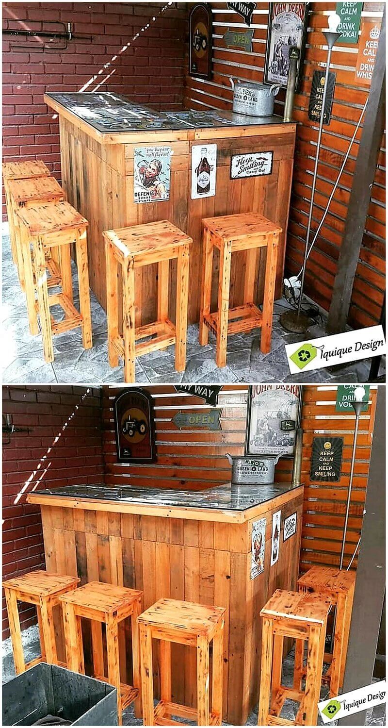 recycled pallets made bar