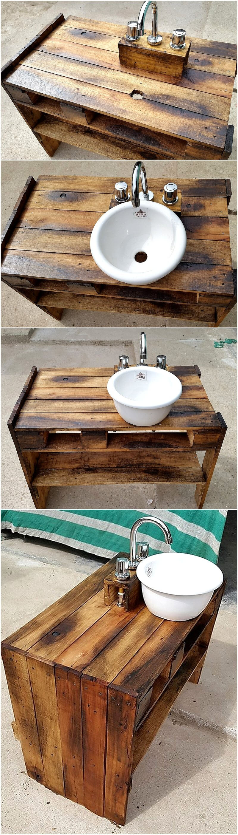 recycled pallets wooden sink
