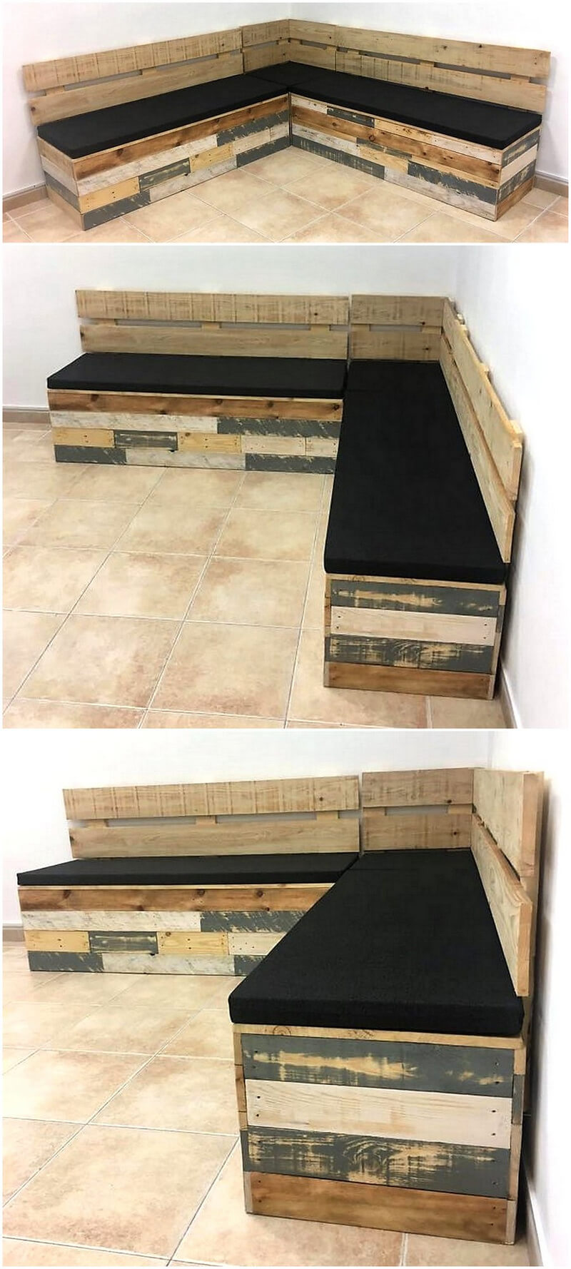 recycled wooden pallet couch plan