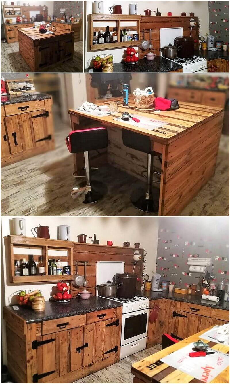 repurposed wooden pallet kitchen