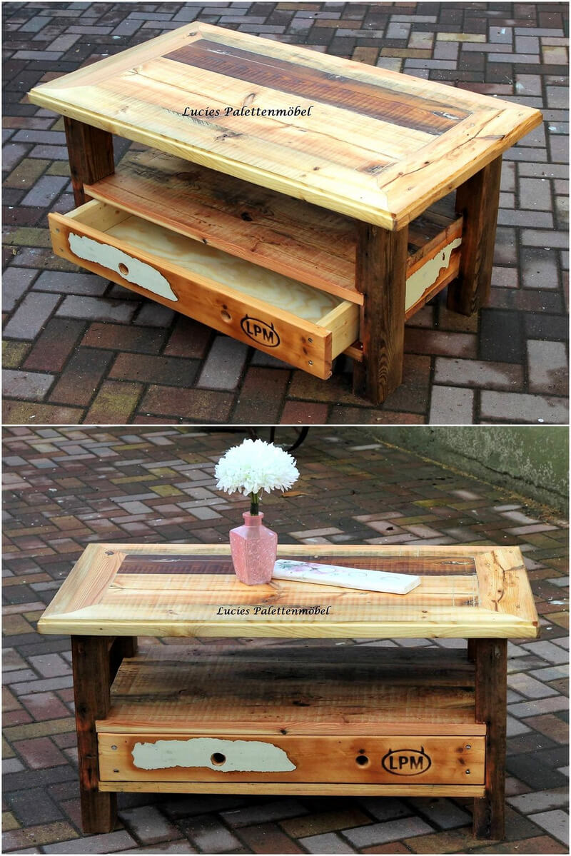 retro look pallet coffee table