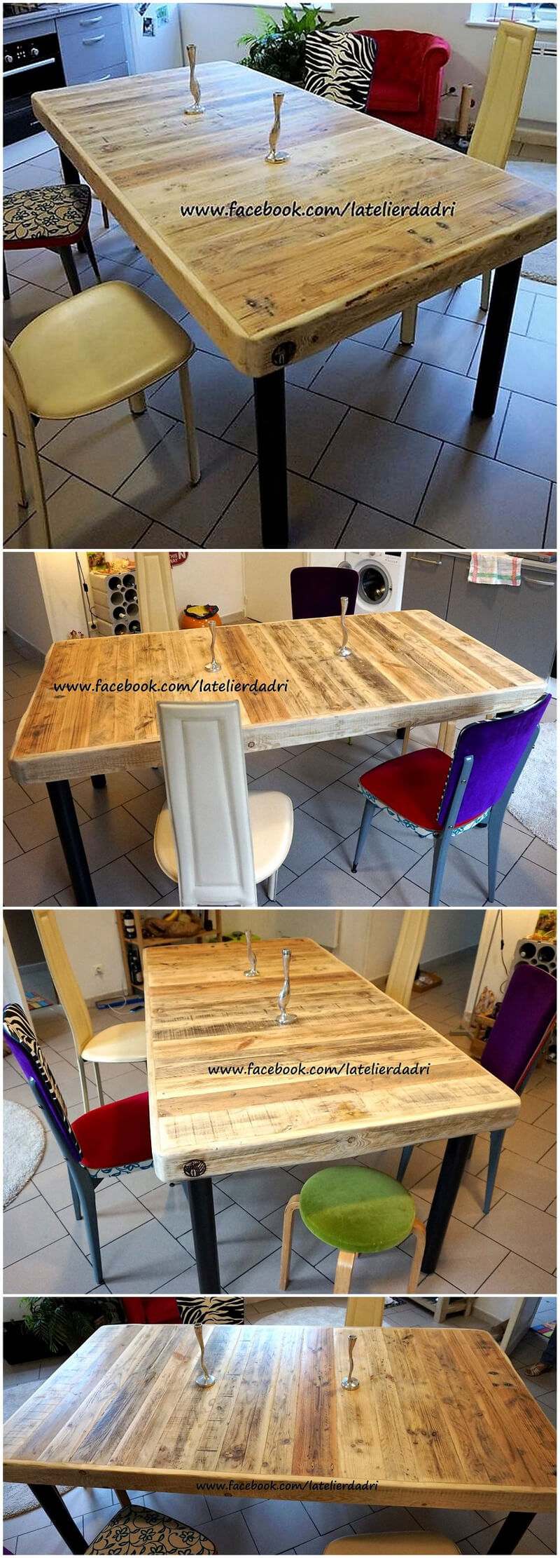 reused pallets dining table