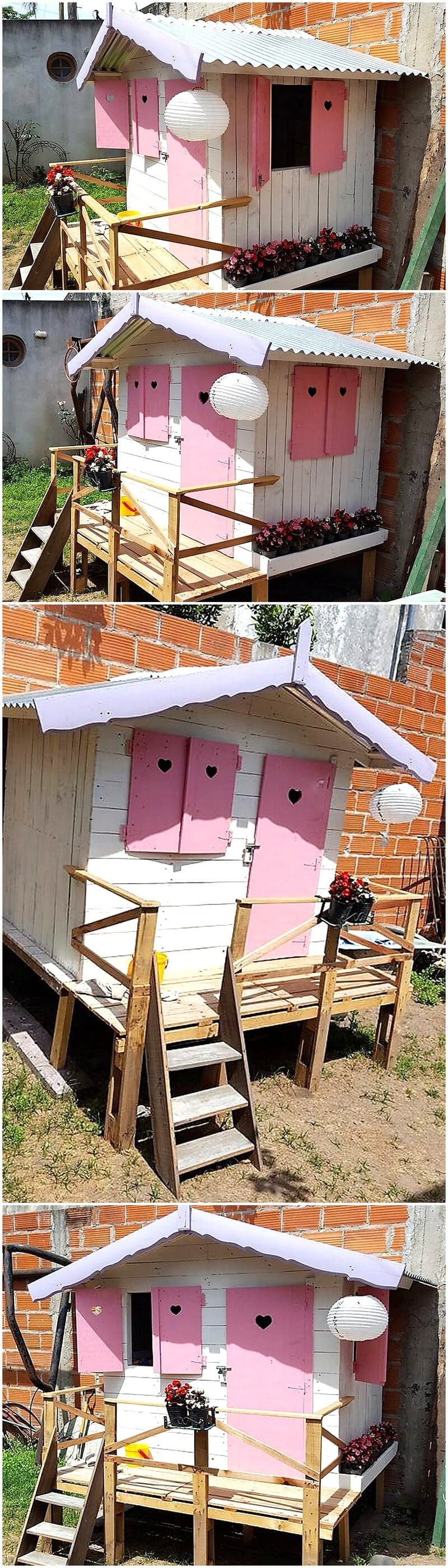 reused pallets kids playhouse
