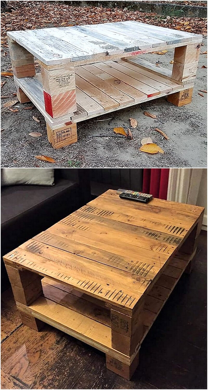 reused pallets made table
