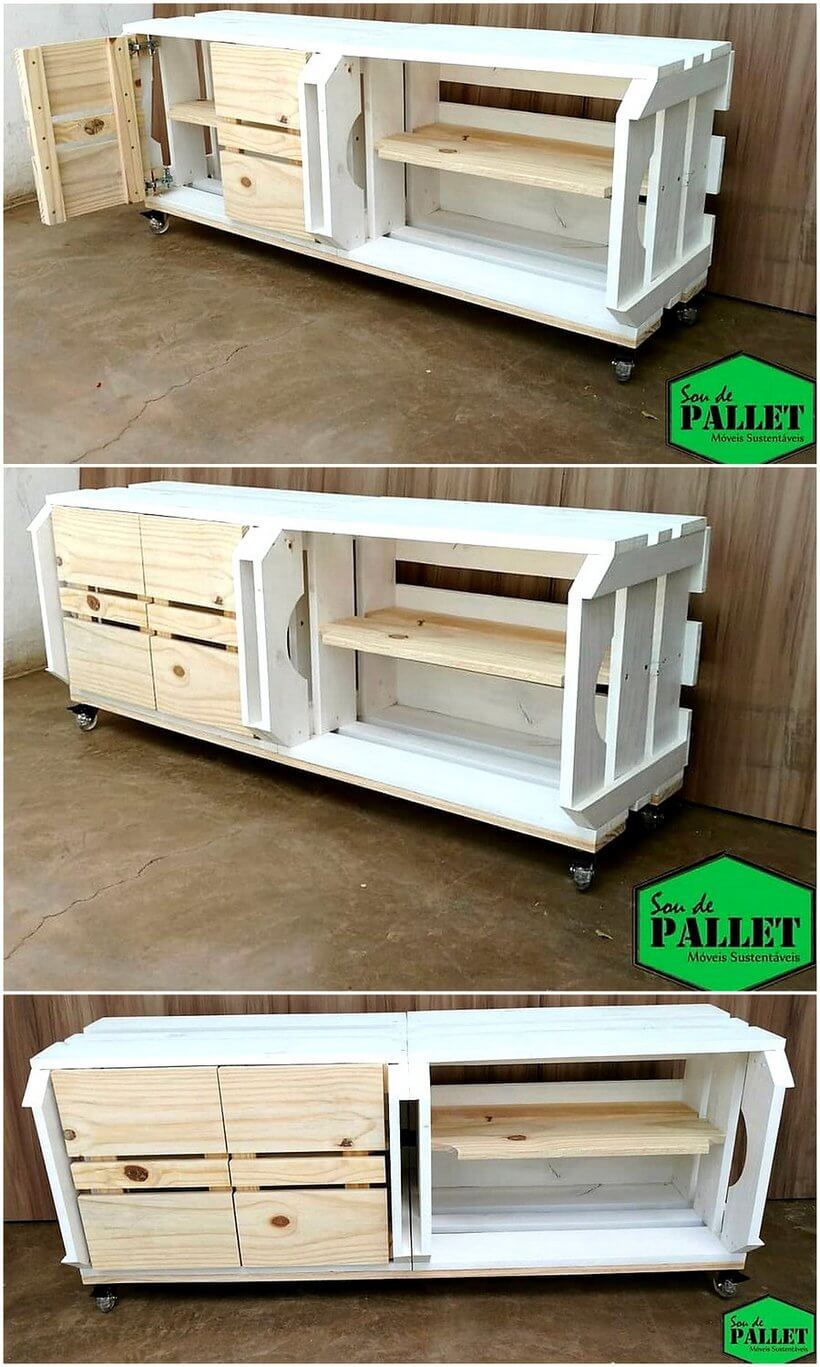 reused pallets tv stand idea