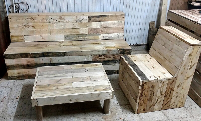 reused pallets wooden furniture