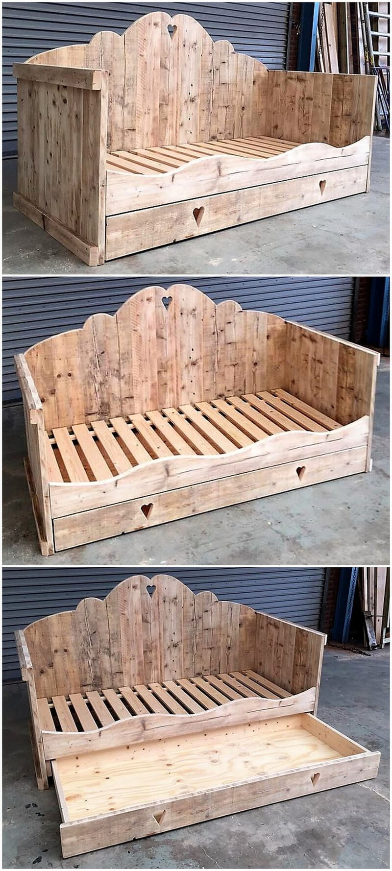 reused wood pallets kids bed