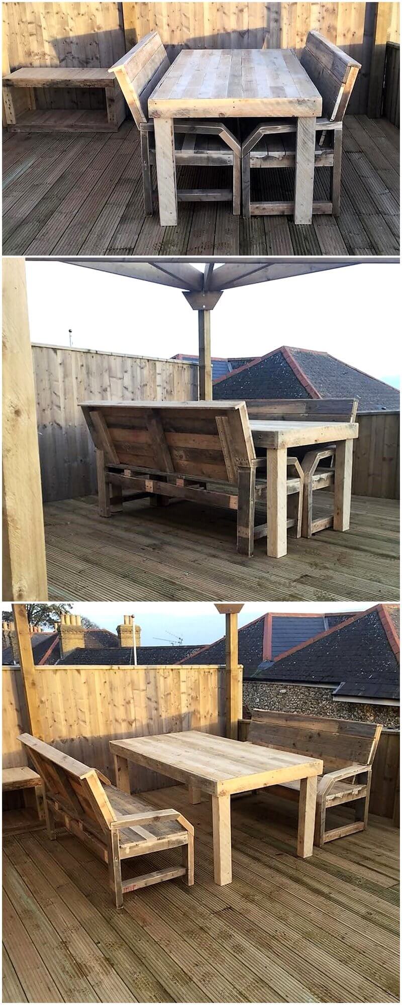 terrace furniture out of pallet wood 4