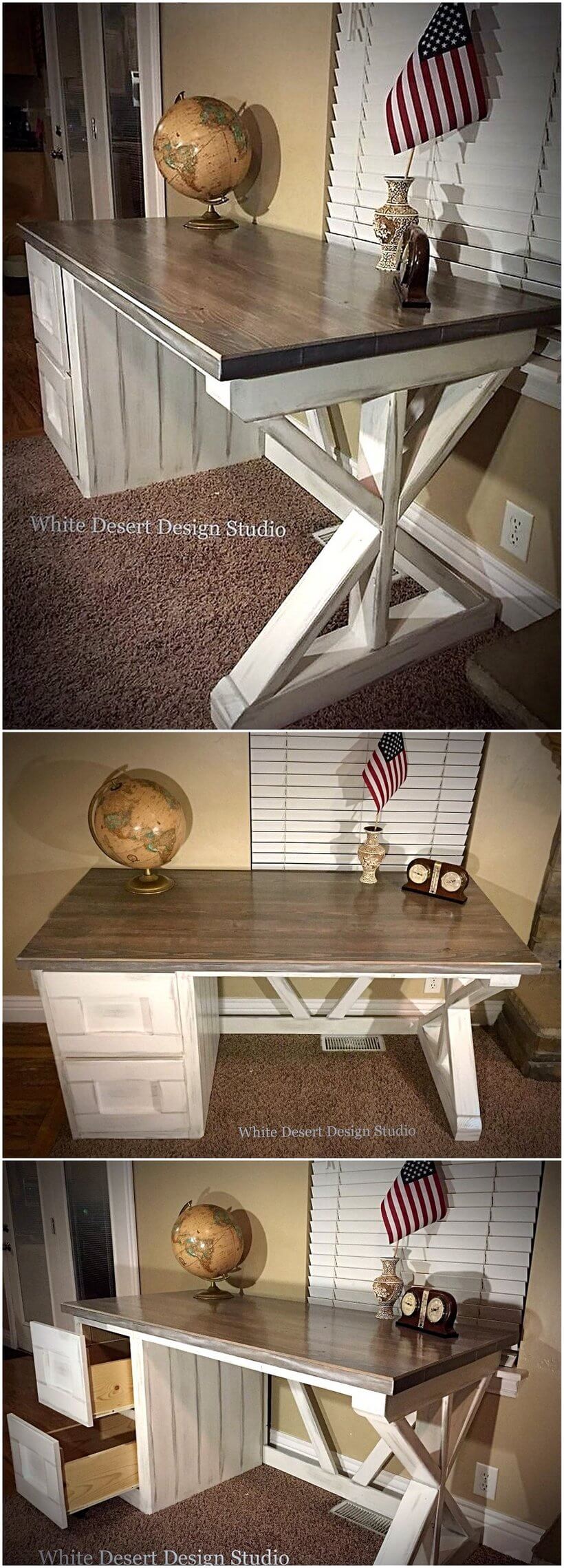 wood pallet farmhouse desk idea