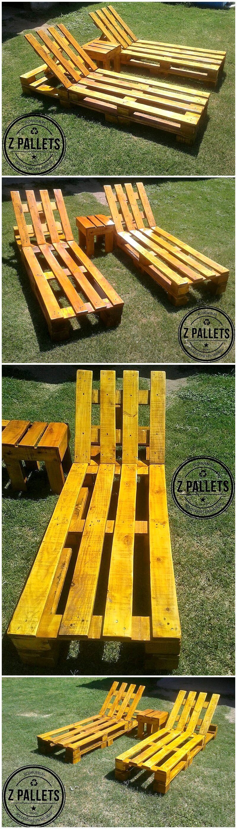 wood pallet garden sun loungers