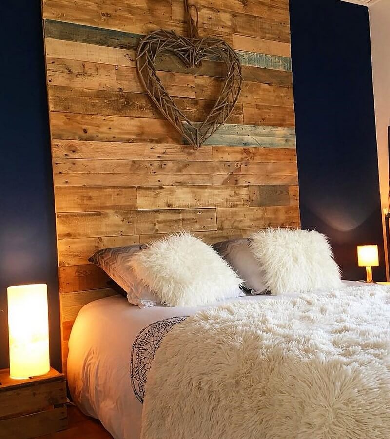 wood pallets made creative pallet bed headboard art