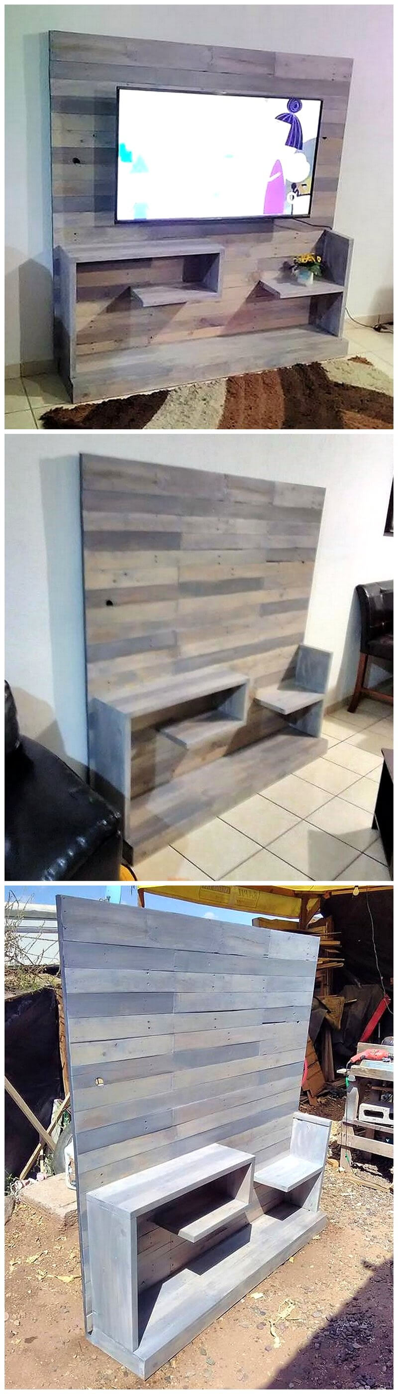 wood pallets tv stand idea