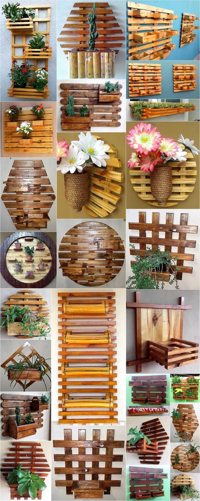 wooden pallet wall decor planters