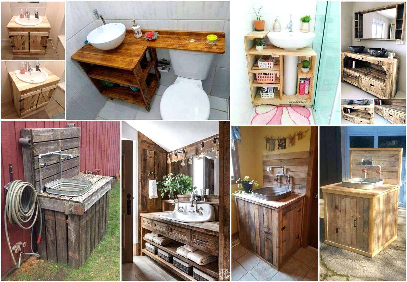 Used Wood Pallets Made Sink Ideas