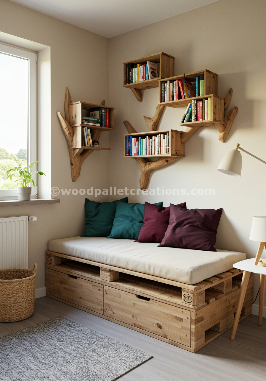 wood pallet made reading nooks (4)